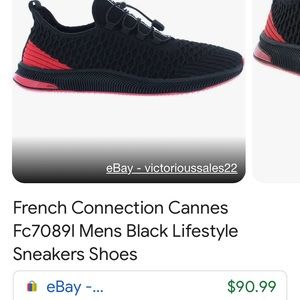 French Connection Cannes FC7089L Mens Black Lifestyle Sneakers Shoes